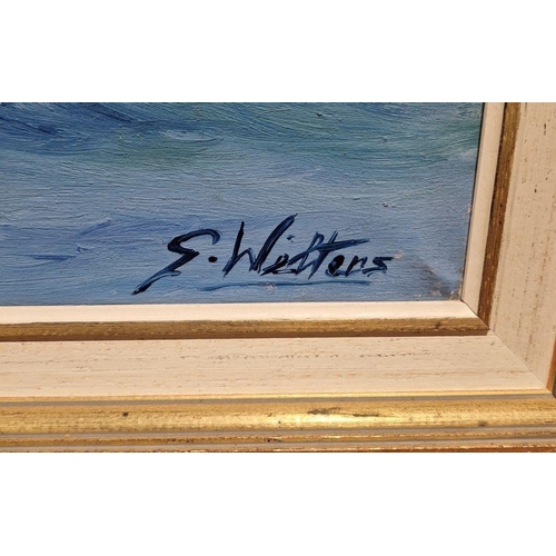 254 - G Westens
 Oil on canvas
 Seascape, signed, 48cm x 68cm