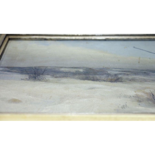 267 - Horace P Giles (American 1850-1934)
 Oil on board
 'Winter landscape', signed lower right, 14cm x 38... 