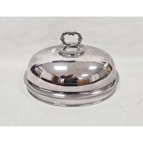 284E - Large EPNS oval meat dome with gadrooned borders