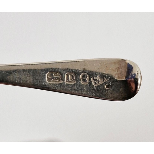 351 - Early 20th century silver fork and spoon, engraved to the handle 'D.E.L 9th July 1909', Sheffield 19... 