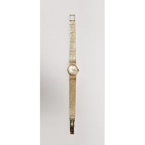 395 - Ladies Eterna-Matic 9ct gold manual wind wristwatch, the circular dial with raised gilt baton marker... 