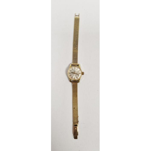 415A - Vintage Silvana automatic ladies wristwatch, on later 14ct gold mesh bracelet, the case back numbere... 