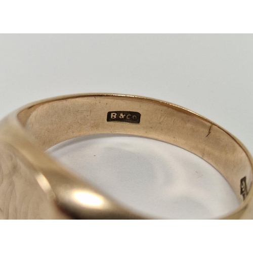 448 - Gent's 9ct gold signet ring, 8.5g approx.