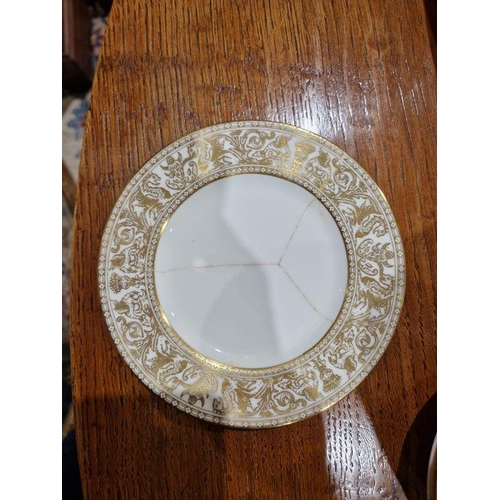 57 - Wedgwood 'Gold Florentine' pattern bone china part dinner service printed with gilt borders of griff... 