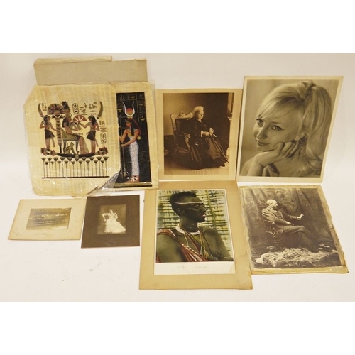 1358 - Vintage photographs to include a late photographic portrait of Queen Victoria, a black and white pho... 