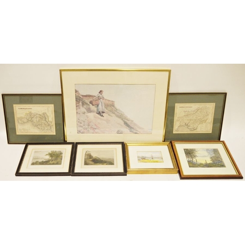 1359 - Assorted framed prints in Hogarth black and gilt frames to include view from the mountain house, Cat... 