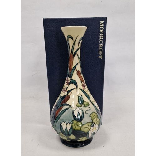 59 - Moorcroft 'Lamia' pattern bottle-shaped vase, printed, painted and impressed marks, circa 1995, tube... 