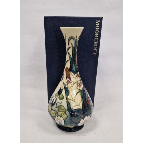 59 - Moorcroft 'Lamia' pattern bottle-shaped vase, printed, painted and impressed marks, circa 1995, tube... 