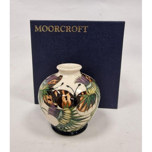 64 - Moorcroft butterfly and thistle pattern vase, designed by Emma Bossons, dated 12th October 2008, pri... 