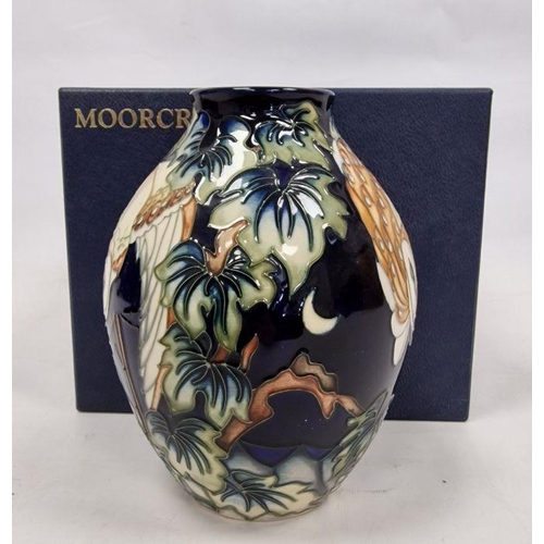 65 - Moorcroft oviform 'Barn Owl in Flight' pattern vase, designed by Kerry Goodwin, circa 2008, printed,... 