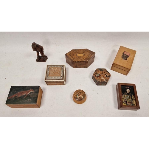 1006 - Assortment of wooden boxes and other items to include an Edwardian mahogany storage box of hexagonal... 