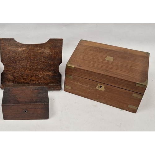 1012 - Collection of wooden boxes to include an early 20th century mahogany brass-bound writing slope, 30cm... 