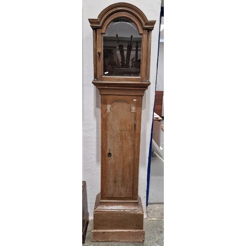 1022 - Two empty longcase clock cases, 216cm and 190cm (2)