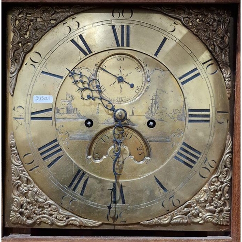 1033 - Georgian oak cased longcase clock with 12