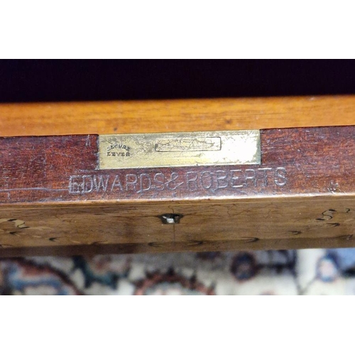 1204 - Victorian rosewood desk by Edwards & Roberts, the galleried top section containing two short drawers... 