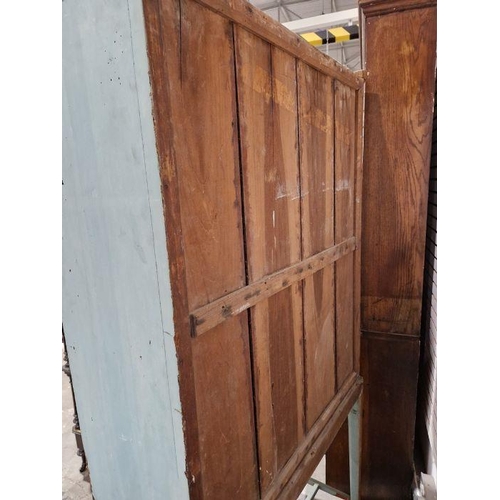 1218 - Late 19th/early 20th century two-door cupboard with painted decoration throughout in the aesthetic-m... 