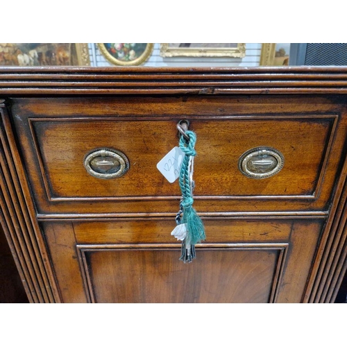 1221 - Pair of 19th century mahogany cabinets revived Georgian in style, each opening to reveal two fitted ... 