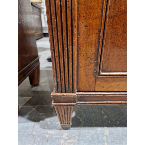 1221 - Pair of 19th century mahogany cabinets revived Georgian in style, each opening to reveal two fitted ... 