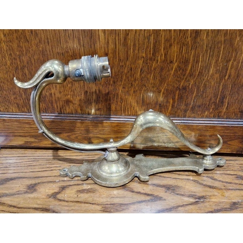 1231 - Brass Art Nouveau three branch ceiling light and a matching wall bracket light