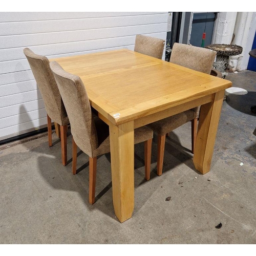 1234 - Modern extending oak dining table, possibly from Oak Furniture Land, of rectangular form, 76cm high ... 