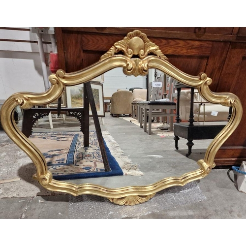 1239 - Gilt framed wall mirror, 91cm x 71cm