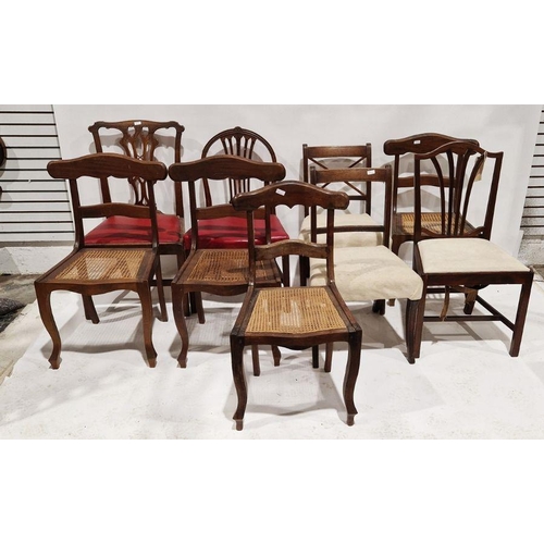 1242 - Collection of nine dining chairs in various shapes and sizes including mahogany examples (9)