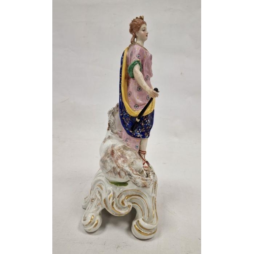 14 - A Samson figure in the Derby-style, circa 1900, the mythological crowned figure standing holding a l... 