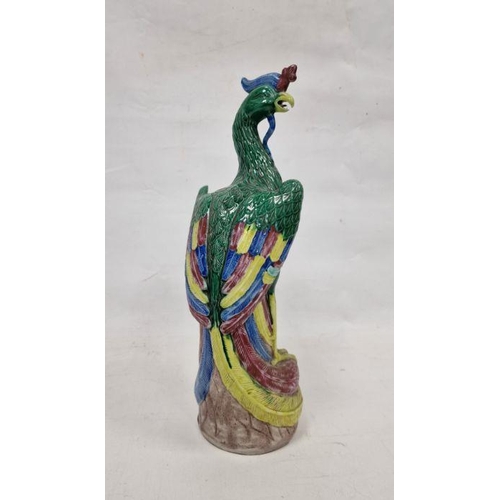 2 - Modern Chinese Export style porcelain model of a parrot, 40cm high