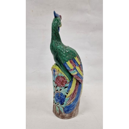 2 - Modern Chinese Export style porcelain model of a parrot, 40cm high