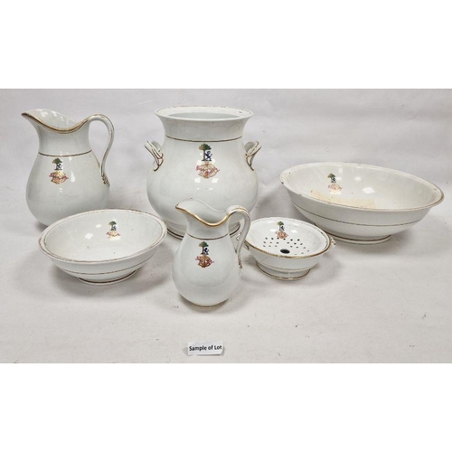 20 - 19th century Minton porcelain part wash and dinner service including five graduated oval meat dishes... 