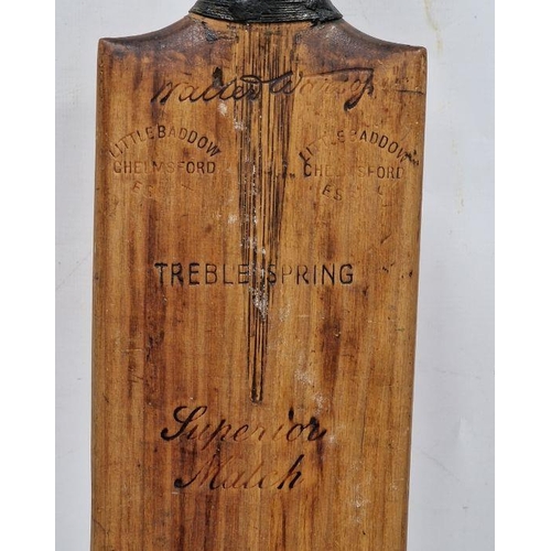 236 - Waller ... Treblespring Superior Match cricket bat, marked 'Little Baddow, Chelmsford'