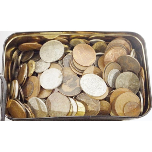 258 - Quantity of principally GB coins (1 box), a metal deed box containing sundry coins including commemo... 