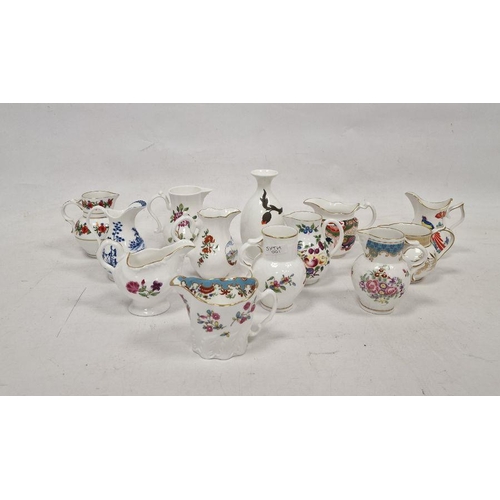 26 - Royal Worcester 'Scratch Cross' porcelain cream jug, 11 other Royal Worcester cream jugs and a Wedgw... 