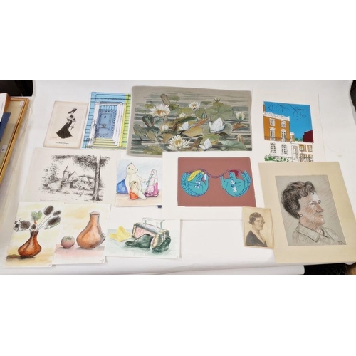 321 - Gill Wilson
 Watercolours and screenprints 
 V. Rolles
 Watercolour
 Lilypads and other pictures, al... 