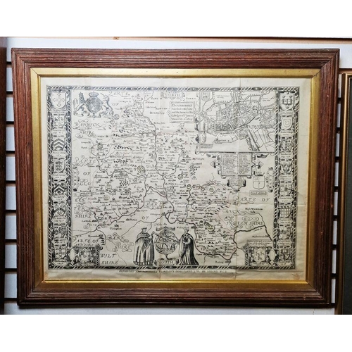 327 - Two early 20th century maps of Oxfordshire and Wiltshire, reprinted by Kelly's Directories, framed a... 