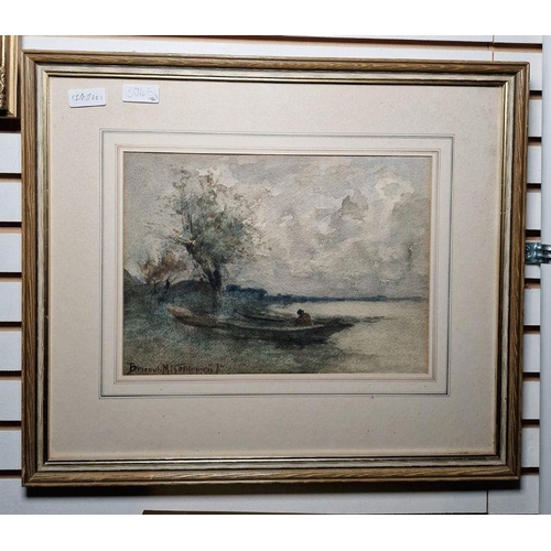 340 - W Glynn Heard (20th century)
 Watercolour
 View of Pembroke Castle overlooking choppy sea, signed lo... 