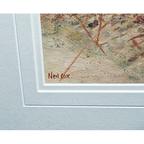 353 - Neil Cox (British b.1955)
 Watercolour
 Partridge beside gorse, signed lower left, framed and glazed... 