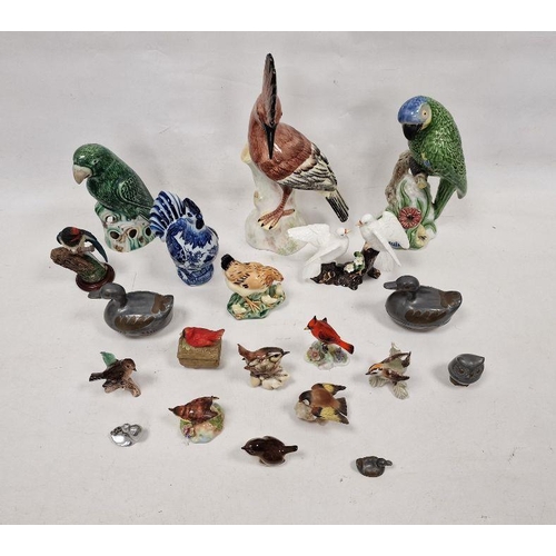 36 - Tall Italian model of a Hoopoe and a collection of various, principally ceramic, models of birds