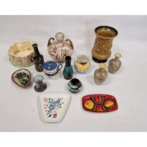 49 - Collection of Poole pottery, Wedgwood, Sylvac and other ceramic items including two Poole dishes, on... 