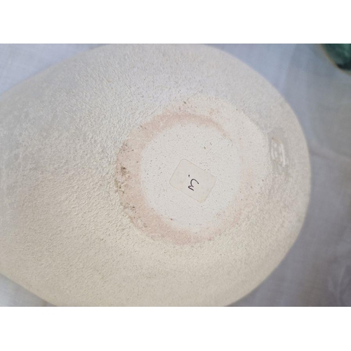 50A - Betty Blandino (1927-2011) Hand built white stoneware vessel of asymmetrical form with textured surf... 