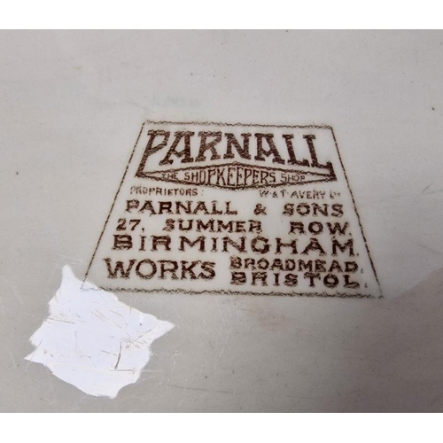 52 - Parnall & Sons rectangular ceramic tray printed with a vignette of a pig, early 20th century, printe... 