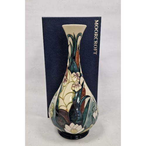 59 - Moorcroft 'Lamia' pattern bottle-shaped vase, printed, painted and impressed marks, circa 1995, tube... 