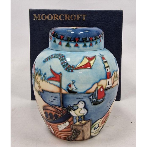 62 - Moorcroft limited edition 'Beside the Seaside' pattern ginger jar and cover, circa 2008, designed by... 