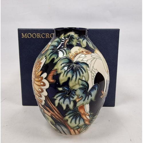 65 - Moorcroft oviform 'Barn Owl in Flight' pattern vase, designed by Kerry Goodwin, circa 2008, printed,... 