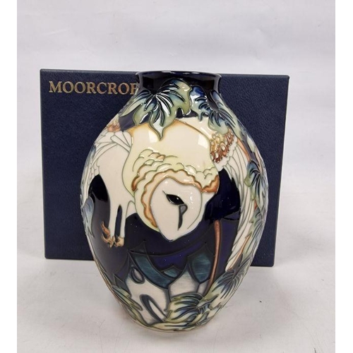 65 - Moorcroft oviform 'Barn Owl in Flight' pattern vase, designed by Kerry Goodwin, circa 2008, printed,... 