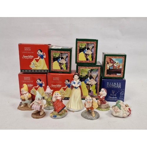 76 - Set of Royal Doulton figures of Snow White and the Seven Dwarfs, the Disney Showcase Collection, pri... 