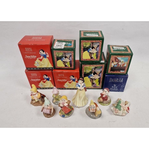 76 - Set of Royal Doulton figures of Snow White and the Seven Dwarfs, the Disney Showcase Collection, pri... 