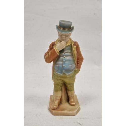 80 - Royal Worcester figure of John Bull, designed by James Hadley, late 19th century, printed puce marks... 