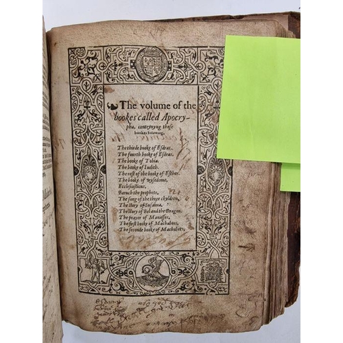 93 - Bible - English (Bishop's Bible) published Richard Jugge circa 1575, four separate subsection tp, do... 