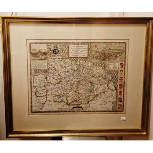 103 - Map - Saxton, Christopher augmented by Speede, John - Norfolk - c. 1627, with a plan of Norwich. Ill... 